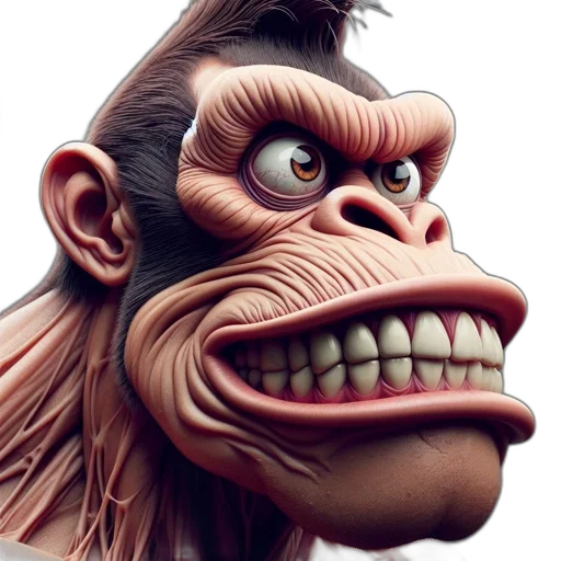 creature, face, animal, mask, 3d render, photorealistic, concept art, cartoon transparent PNG cut-out