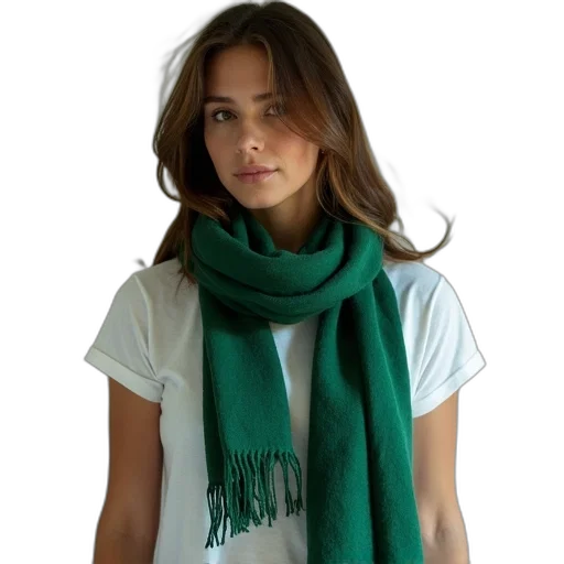 staff, green, earth tones, monochrome, woman, wearing, white, t-shirt transparent PNG cut-out