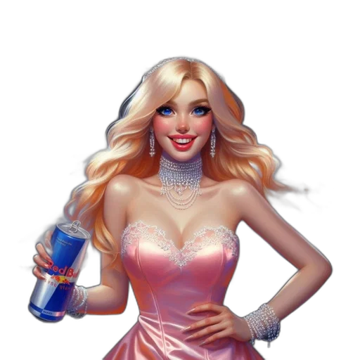 dress, bottle, fantasy art, concept art, cartoon, pixel art, blonde-haired, blue-eyed transparent PNG cut-out
