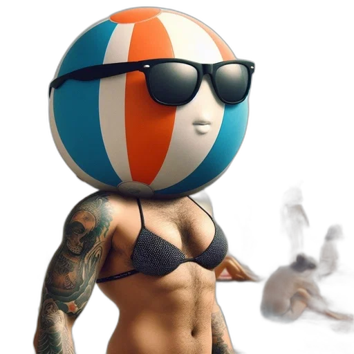 robot, mask, 3d render, concept art, cartoon, cyberpunk, beach, figure transparent PNG cut-out