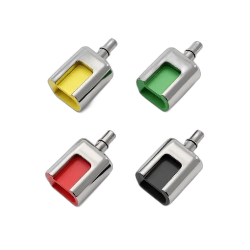 jewelry, set, four, identical, silver, connectors, different, colored transparent PNG cut-out