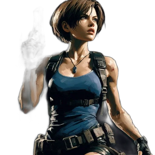 concept art, comic book art, photorealistic, pixel art, female, character, tactical, gear transparent PNG cut-out