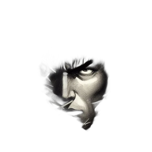 face, mask, dragon, hair, comic book art, photorealistic, concept art, 3d render transparent PNG cut-out
