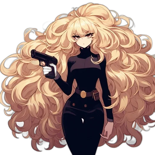 hair, staff, dress, anime, pixel art, concept art, cartoon, dark transparent PNG cut-out