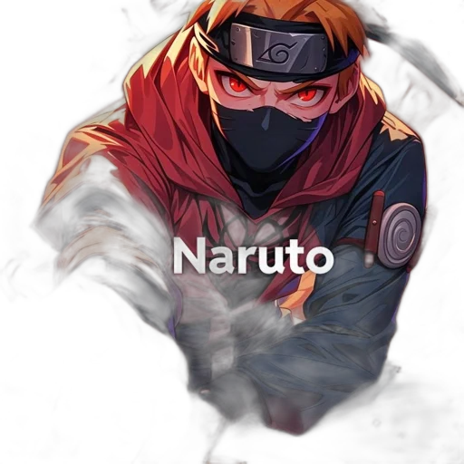 mask, weapon, staff, anime, comic book art, concept art, watercolor, red transparent PNG cut-out