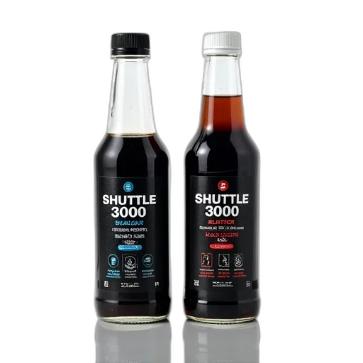 bottle, 3d render, two, bottles, shuttle, 3000, displayed, side transparent PNG cut-out