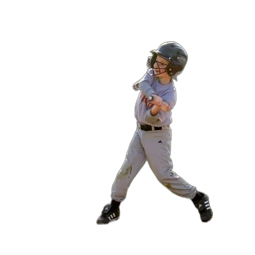 young, baseball, player, swings, his, bat, ball transparent PNG cut-out