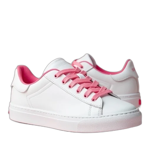 shoes, white, tennis, sneaker, pink, laces, asos transparent PNG cut-out