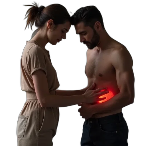 neon lights, fire, young, woman transparent PNG cut-out