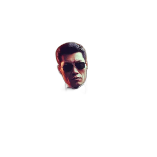 face, jacket, mask, creature, pixel art, 3d render, photorealistic, vaporwave transparent PNG cut-out