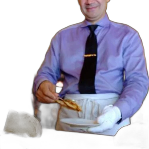 staff, food, jacket, weapon, photorealistic, concept art, pastel, waiter transparent PNG cut-out