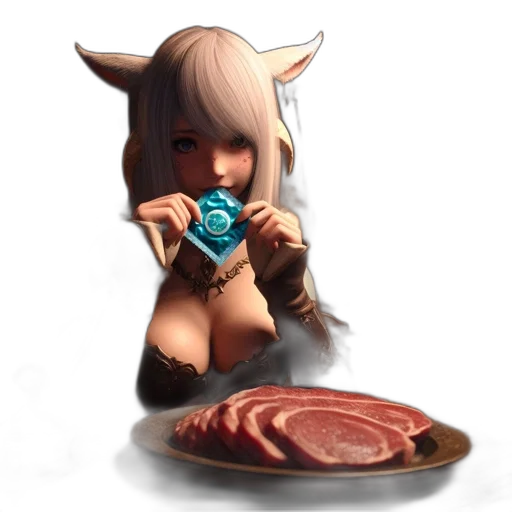 food, animal, creature, dress, concept art, fantasy art, pixel art, anime transparent PNG cut-out