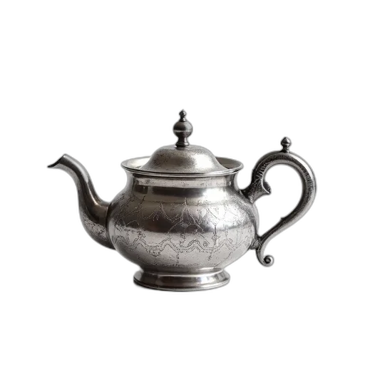staff, crown, photorealistic, 3d render, silver, teapot, intricate, designs transparent PNG cut-out