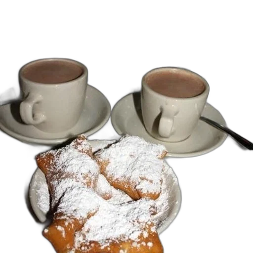 food, photorealistic, 3d render, plate, beignets, powdered, sugar, top transparent PNG cut-out