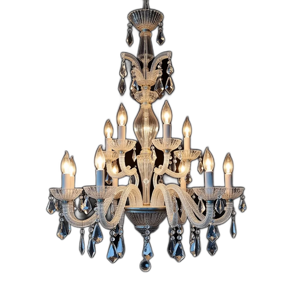 crown, jewelry, furniture, staff, 3d render, crystal, chandelier, central transparent PNG cut-out