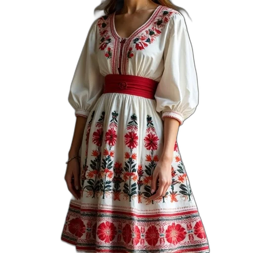 dress, face, jewelry, jacket, red, women, folk, embroidery transparent PNG cut-out