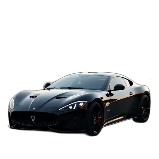 car, dragon, photorealistic, 3d render, sleek, black, sports, parked transparent PNG cut-out