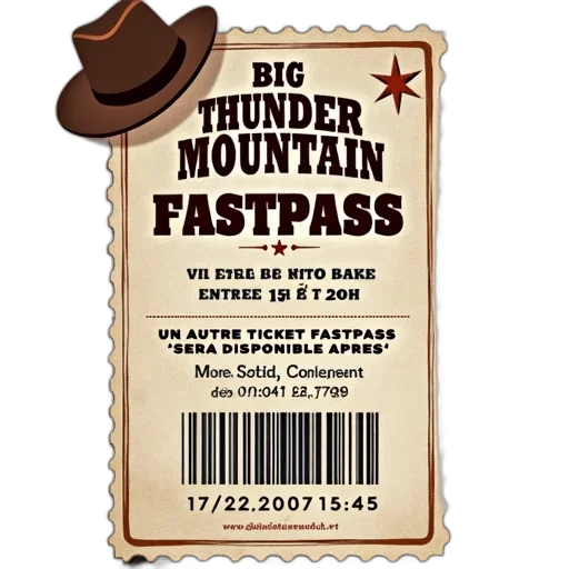 ticket, cowboy, hat, graphic, top, left, corner, text transparent PNG cut-out