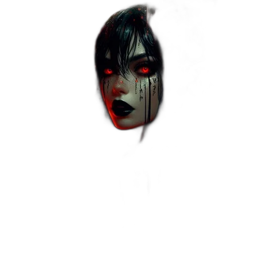 face, mask, creature, robot, photorealistic, concept art, pixel art, 3d render transparent PNG cut-out