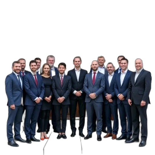 staff, conference, group, posing transparent PNG cut-out
