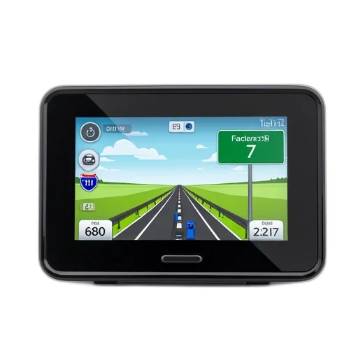 modern, gps, device, black, screen, displaying, map, road transparent PNG cut-out