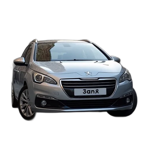 car, 3d render, silver, peugeot transparent PNG cut-out