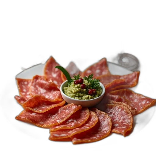 food, photorealistic, plate, tapas transparent PNG cut-out