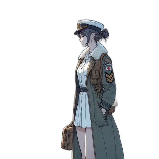 staff, hat, dress, jacket, concept art, anime, pixel art, fantasy art transparent PNG cut-out