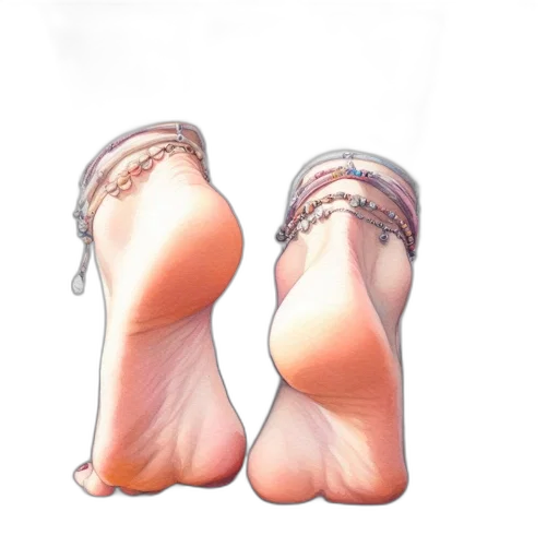 shoes, jewelry, dress, hair, photorealistic, 3d render, concept art, watercolor transparent PNG cut-out