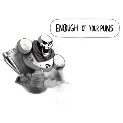robot, weapon, comic book art, concept art, cartoon, cyberpunk, two, skeletons transparent PNG cut-out