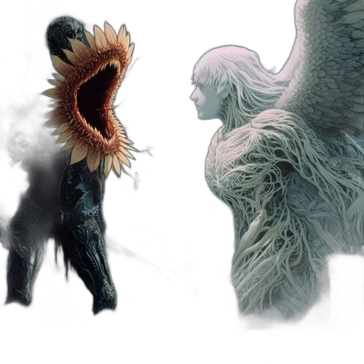 creature, dragon, animal, hair, concept art, fantasy art, 3d render, comic book art transparent PNG cut-out
