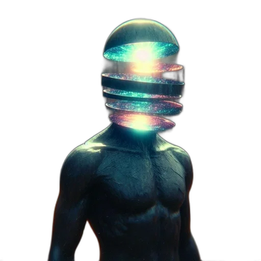 robot, mask, creature, face, vaporwave, cyberpunk, 3d render, concept art transparent PNG cut-out