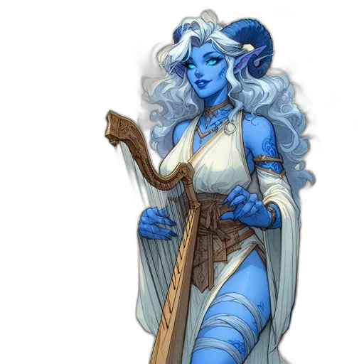 staff, fantasy art, concept art, comic book art, watercolor, blue, blue-skinned, character transparent PNG cut-out
