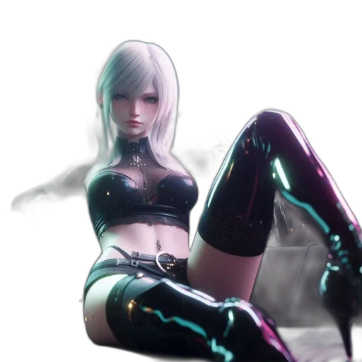 robot, cyberpunk, concept art, fantasy art, 3d render, neon lights, dark, monochrome transparent PNG cut-out