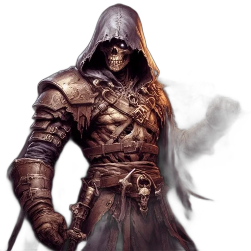 mask, sword, staff, face, concept art, fantasy art, comic book art, photorealistic transparent PNG cut-out