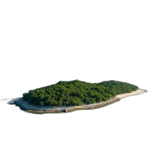 tree, crown, staff, umbrella, 3d render, photorealistic, concept art, beach transparent PNG cut-out