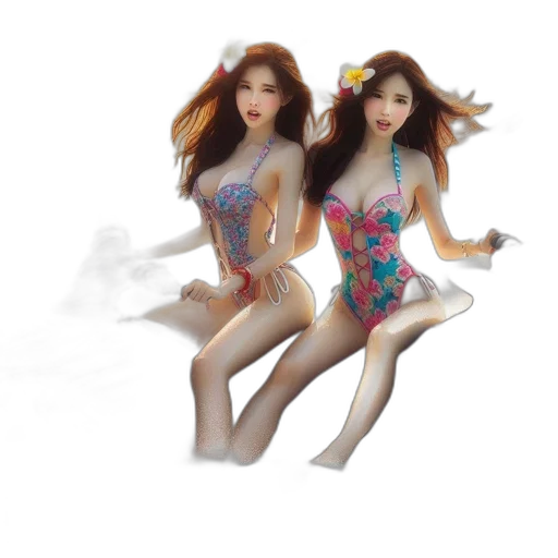 3d render, photorealistic, fantasy art, concept art, underwater, beach, fog, fire transparent PNG cut-out