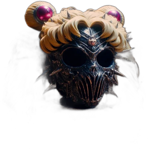 mask, crown, face, creature, concept art, fantasy art, 3d render, pixel art transparent PNG cut-out