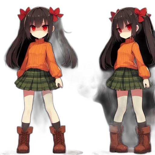 dress, creature, anime, concept art, pixel art, 3d render, fire, red transparent PNG cut-out