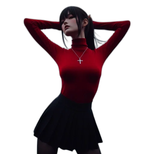 dress, jacket, 3d render, photorealistic, pixel art, concept art, red, dark transparent PNG cut-out