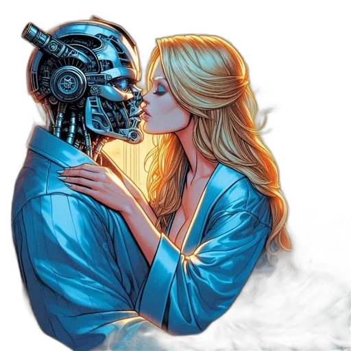 robot, mask, comic book art, concept art, cyberpunk, fantasy art, outer space, fog transparent PNG cut-out