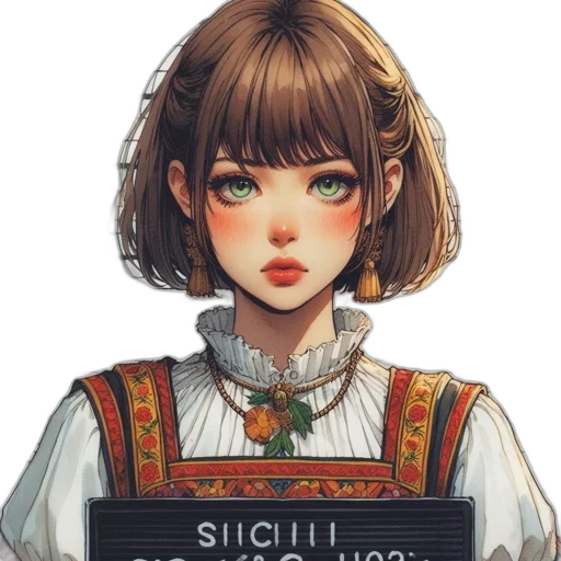 staff, face, dress, jewelry, fantasy art, concept art, anime, photorealistic transparent PNG cut-out