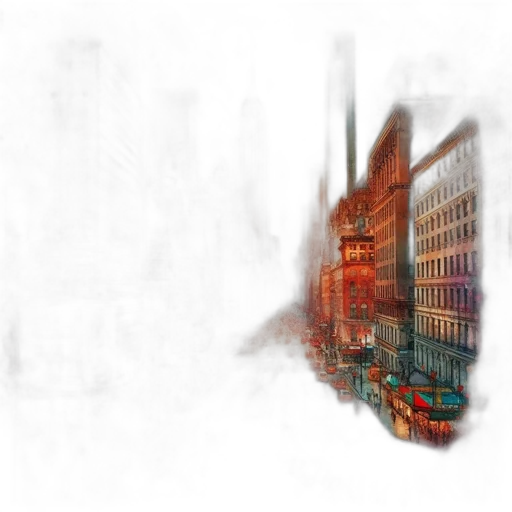 building, robot, weapon, concept art, photorealistic, 3d render, fantasy art, city street transparent PNG cut-out