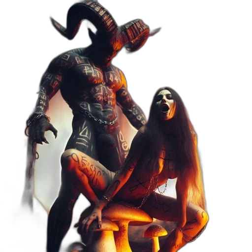 creature, concept art, fantasy art, pixel art, 3d render, fire, dark, mysterious transparent PNG cut-out