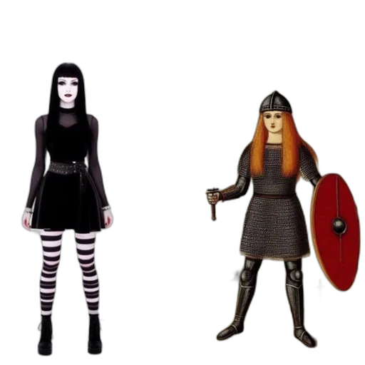 concept art, 3d render, fantasy art, comic book art, dark, two, contrasting, portrayals transparent PNG cut-out