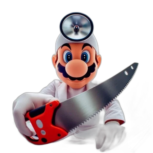 weapon, sword, staff, mask, 3d render, concept art, pixel art, mario transparent PNG cut-out