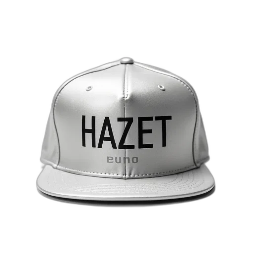 hat, 3d render, photorealistic, silver, cap, word, hazet, engraved transparent PNG cut-out