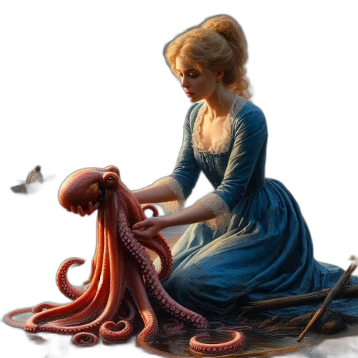 hair, staff, creature, dress, concept art, photorealistic, fantasy art, 3d render transparent PNG cut-out
