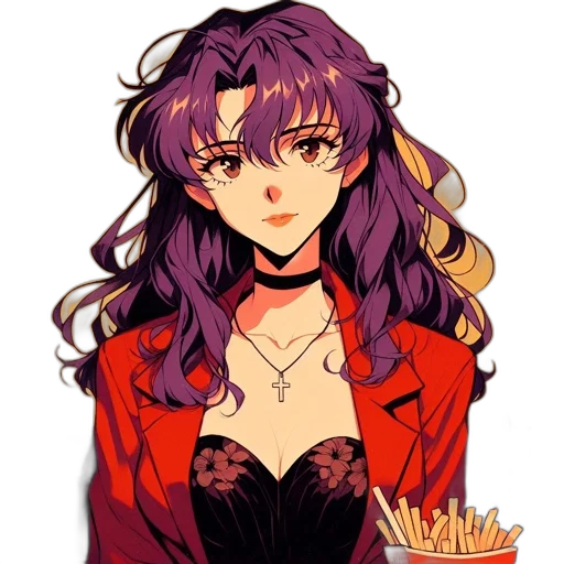 crown, dress, food, staff, anime, pixel art, vaporwave, cartoon transparent PNG cut-out
