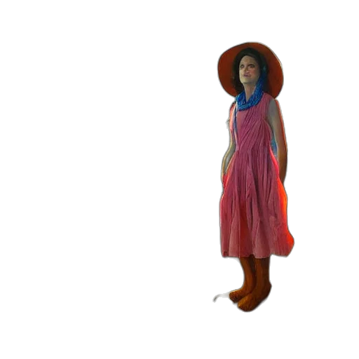 dress, hat, staff, umbrella transparent PNG cut-out